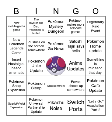 Pokemon Day 2023 Bingo Card
