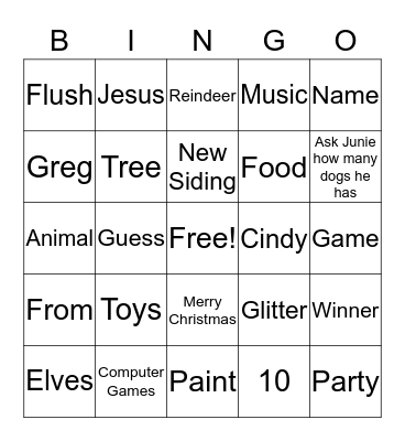 Christmas Bingo Card