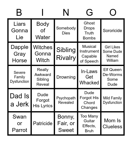 CHILD BALLAD BINGO Card