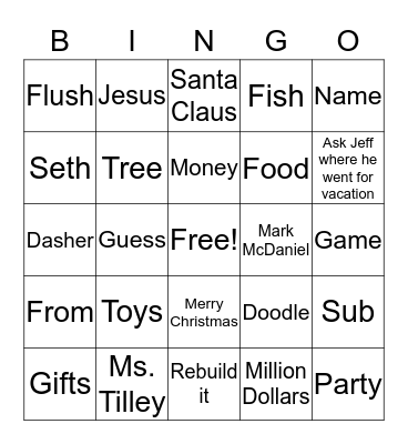 Christmas Bingo Card