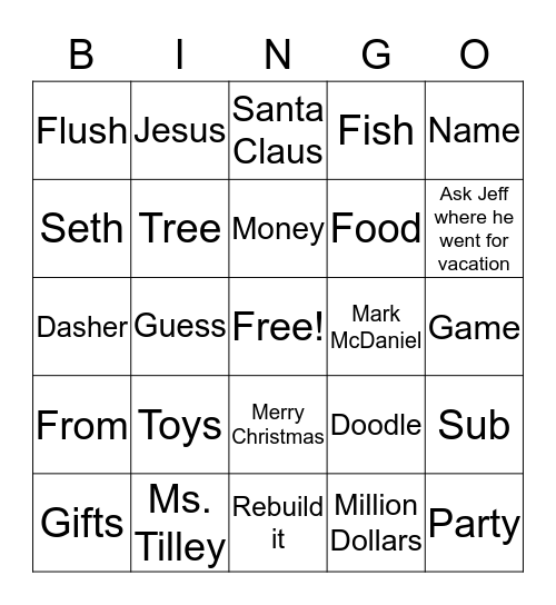 Christmas Bingo Card