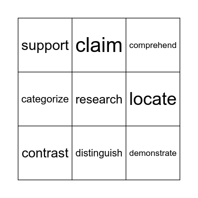 Test Prep (red) Bingo Card