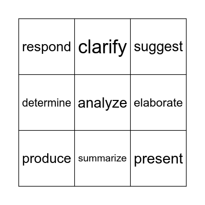 Test Prep (green) Bingo Card