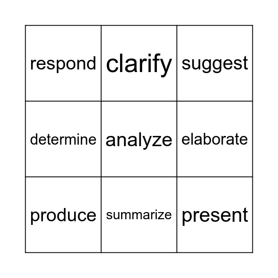 Test Prep (green) Bingo Card