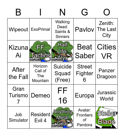 Sony State of Play February 2023 Bingo Card