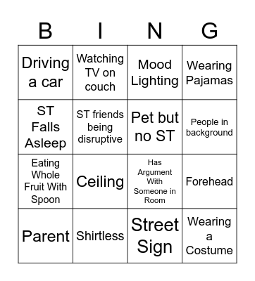 What Have You Seen On Camera? Bingo Card