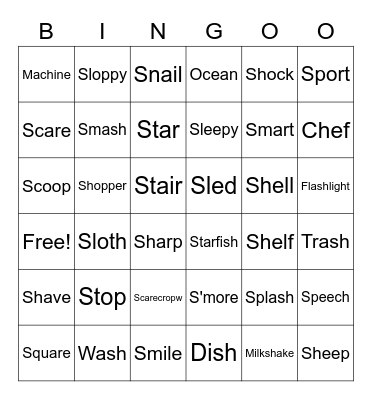 S & SH BINGO Card