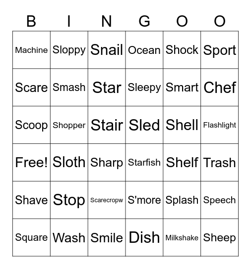 S & SH BINGO Card