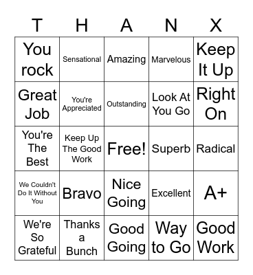 GCU Bingo! Bingo Card