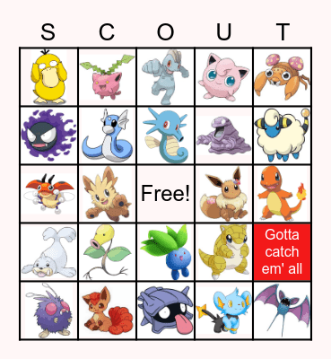 Pokemon Bingo Card