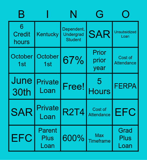 March SIF Topics Bingo Card