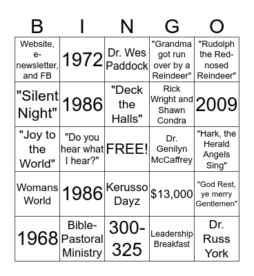 MCC Ambassador BINGO! Bingo Card