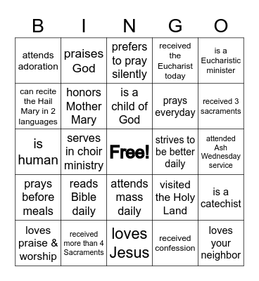 Get to Know BINGO Card