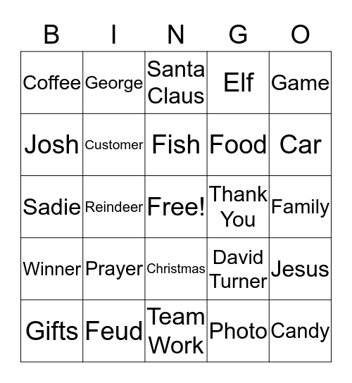 Christmas Bingo Card