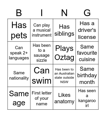 International Bingo 🌏 Bingo Card