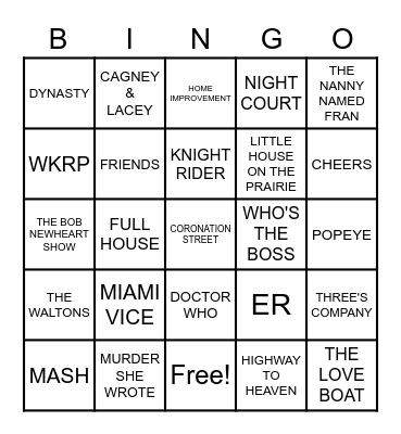 TV THEMES 3 Bingo Card
