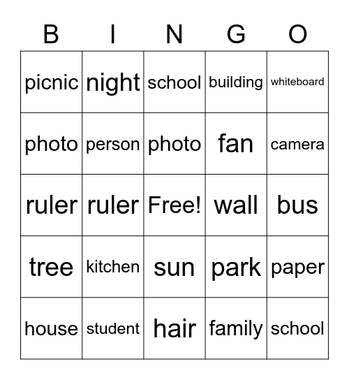 NOUNS Bingo Card