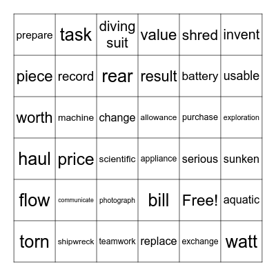 S1 Bingo (Lesson 10, 11, and 12) Bingo Card