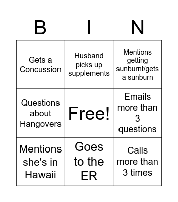 Hawaii Mix 2023 Bingo Card
