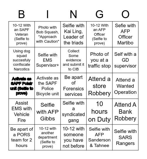 Bingo still in the works Bingo Card