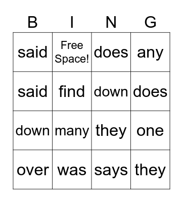 SIPPS Extension Review 7-10 Bingo Card
