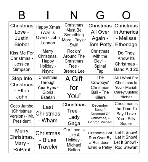 Happy Holidays! Bingo Card