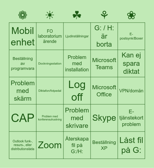 𝔽𝕣𝕖𝕕𝕒𝕘𝕤𝕓𝕚𝕟𝕘𝕠 Bingo Card