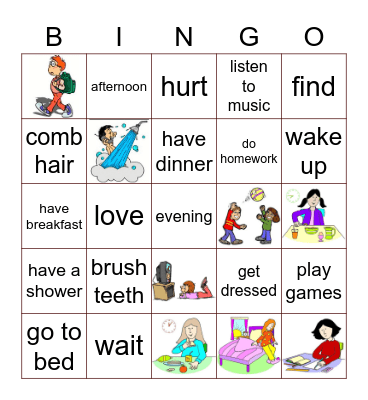 DAILY ROUTINE Bingo Card