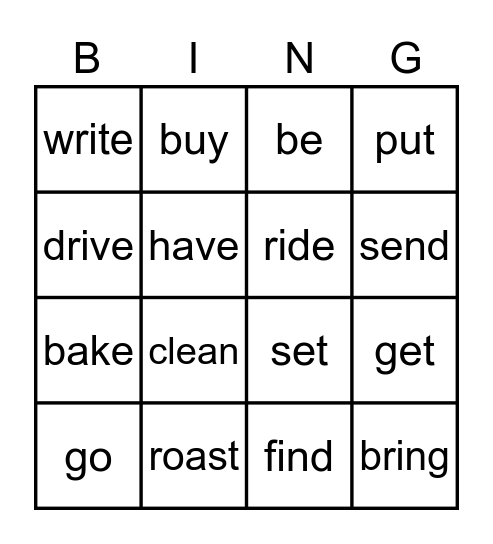 GG 3 The Participles Bingo Card