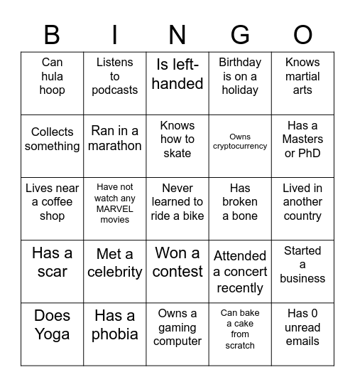 CMF Metal Bingo Card