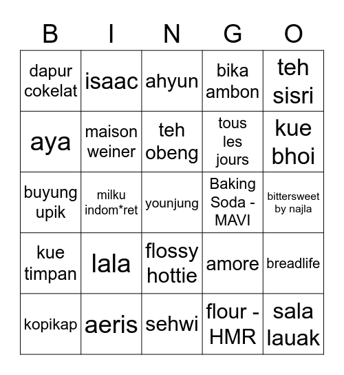 ben Bingo Card