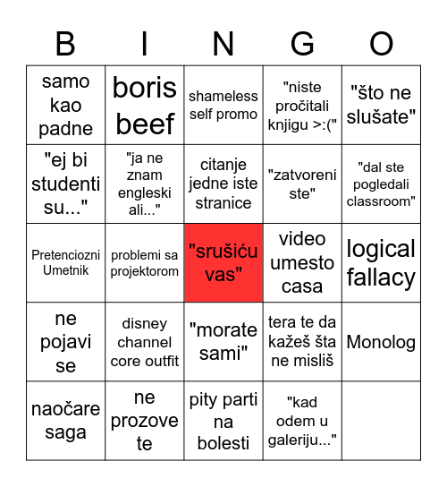 Maletinka Bingo Card