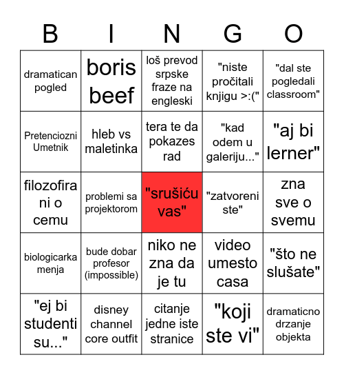 Maletinka Bingo Card