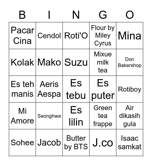 bingo mepet deadline Bingo Card