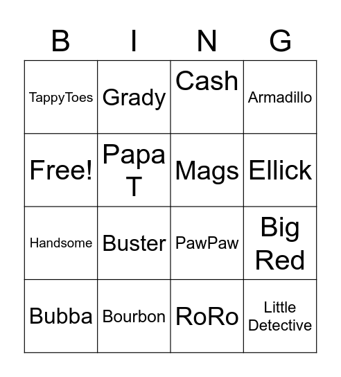 Murdaugh Family Nicknames Bingo Card