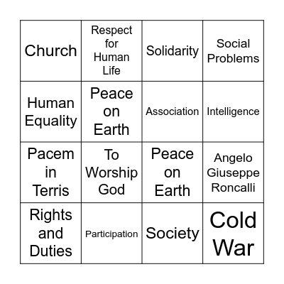 BINGO YERN?! Bingo Card