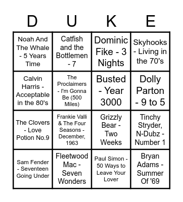 BINGO BEATS Bingo Card