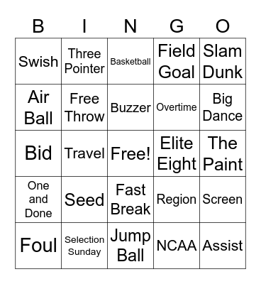March Madness Bingo Card