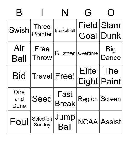 March Madness Bingo Card