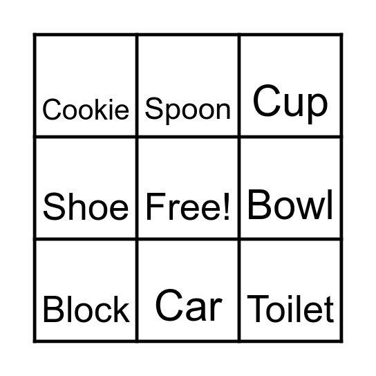 Sight Words Bingo Card