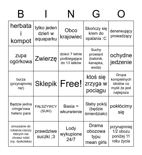 BINGO OBÓZ 2023 Bingo Card