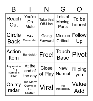 Buzzword Bingo Card