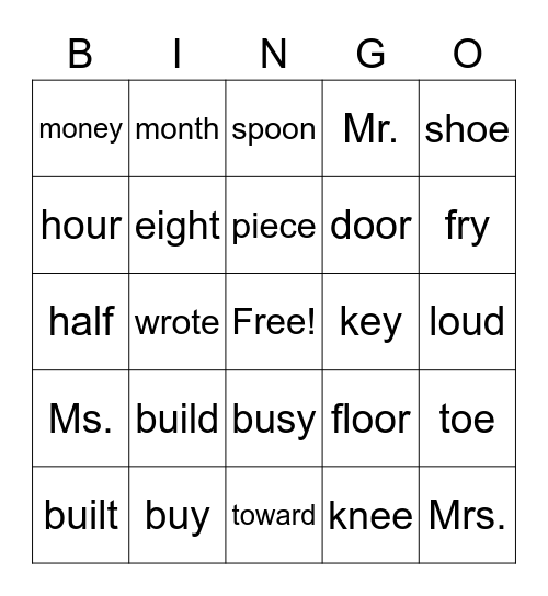 2nd Grade Mastery Test 11 Bingo Card
