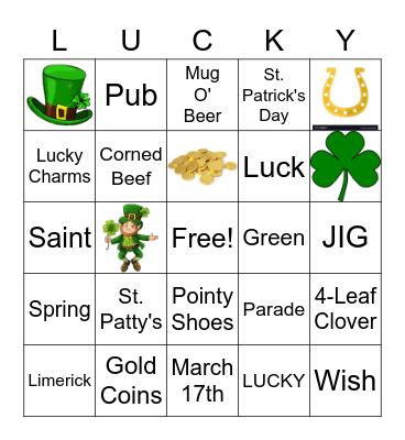 Bring'n the Luck to RAU Bingo Card