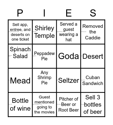 Weekend Bingo Card