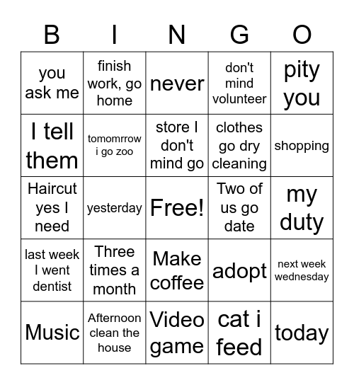 Untitled Bingo Unit 5 Bingo Card
