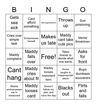 2023 Cruise Bingo Card