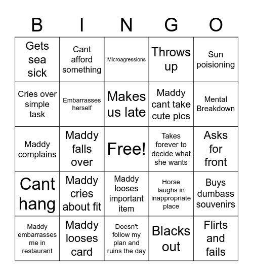 2023 Cruise Bingo Card