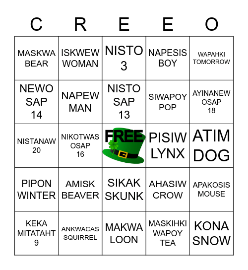 BLMS CREE BINGO Card