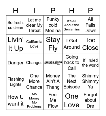 Hip Hop Bingo Card